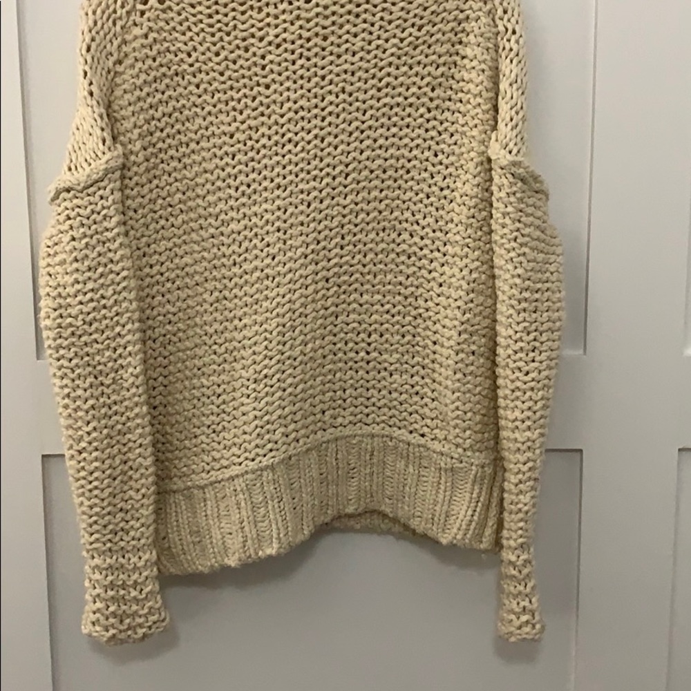 Free People Chunky Cotton Knit Cowl Neck Sweater - Picture 7 of 11
